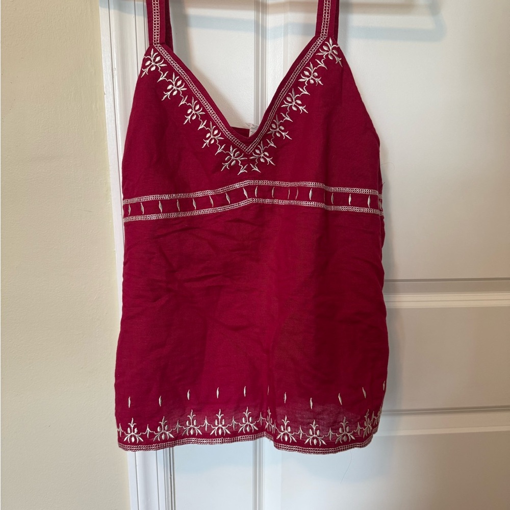 Old Navy Red Embroidered Camisole